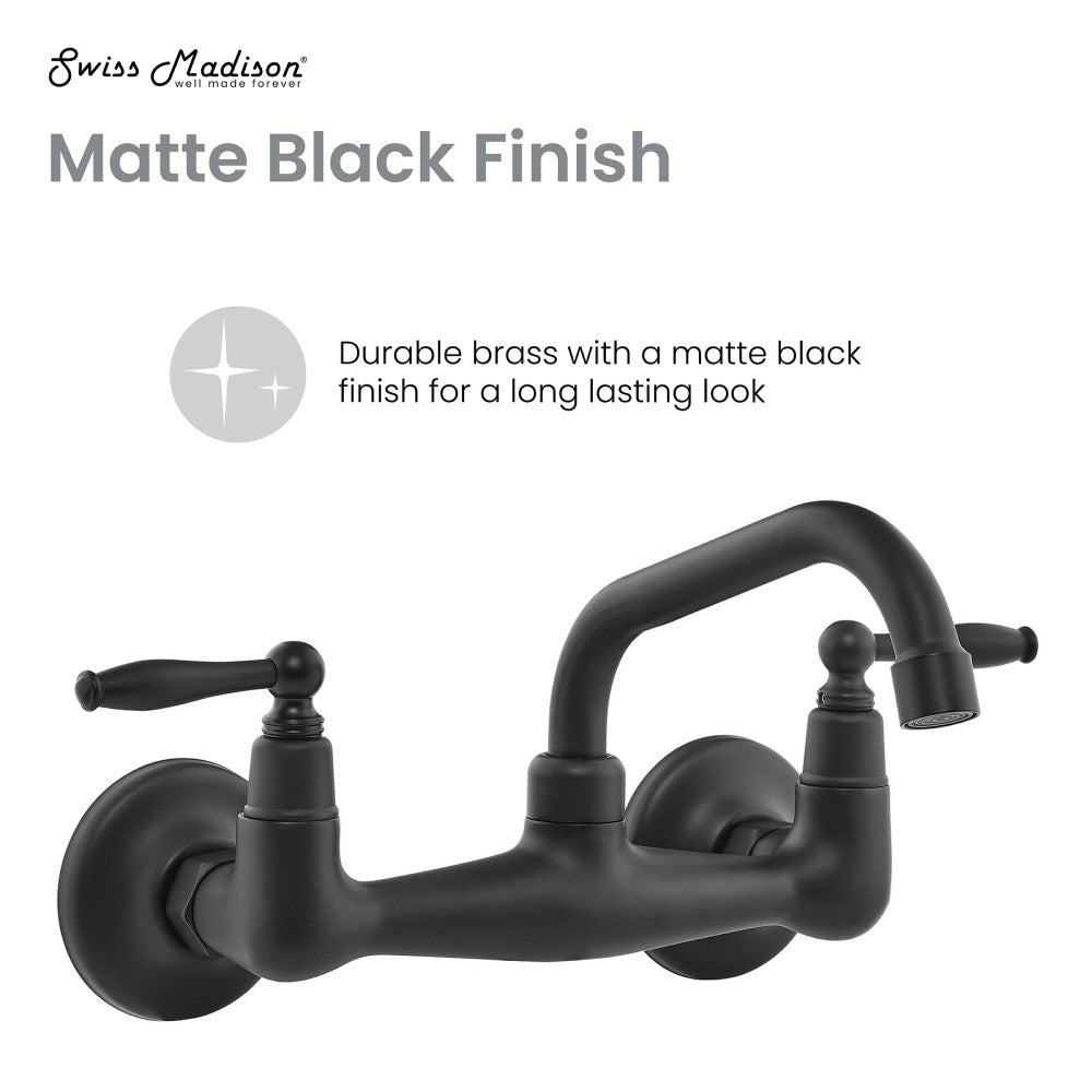 Loire Wall-Mounted Faucet in Matte Black