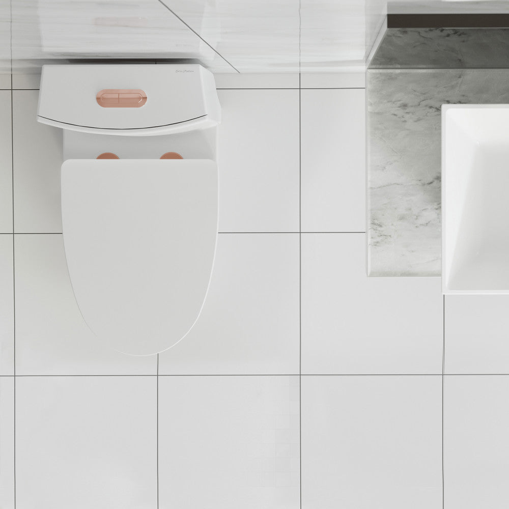 St. Tropez One Piece Elongated Toilet Dual Vortex™ Flush, Rose Gold Hardware