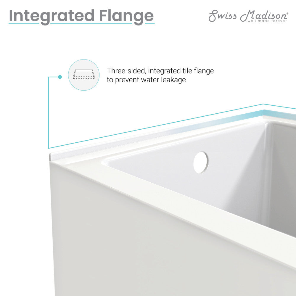 Voltaire 60" x 30" Right-Hand Drain Alcove Bathtub with Apron