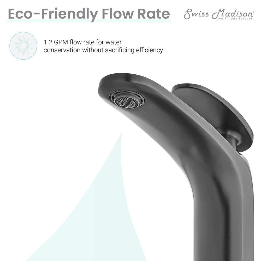 Sublime Single Hole, Single-Handle, Bathroom Faucet in Gunmetal Grey
