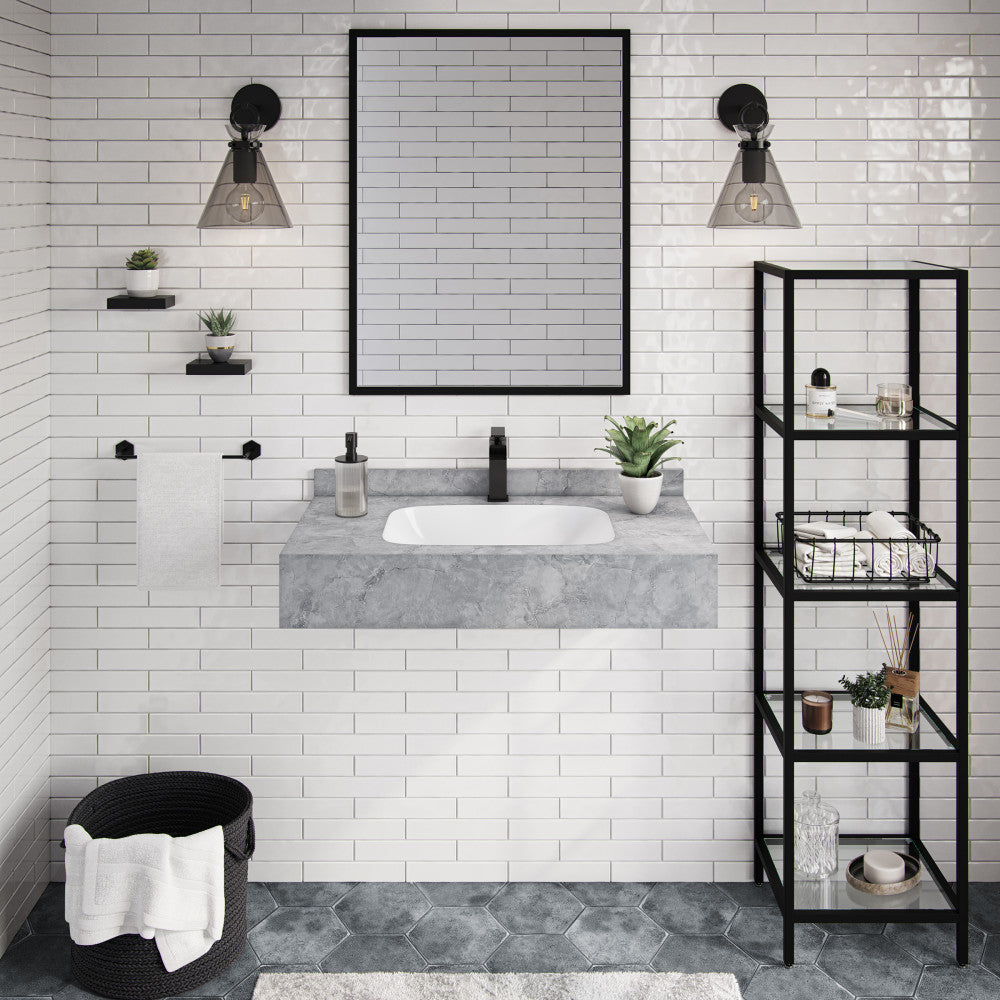 Avancer 36'' Wall Mount Sink In Storm Grey