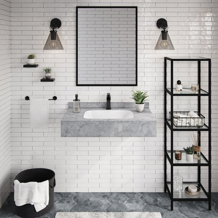 Avancer 36'' Wall Mount Sink In Storm Grey