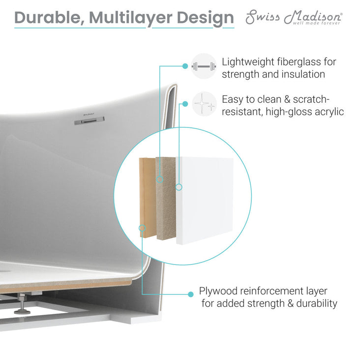 Ivy 67" Double Slipper Freestanding Bathtub