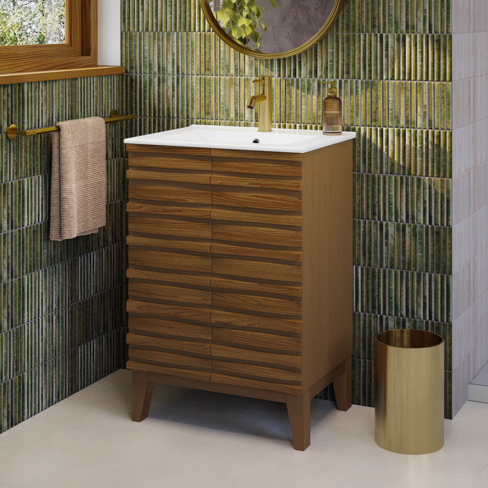 Cascade 24 '' Bathroom Vanity in Brown Oak