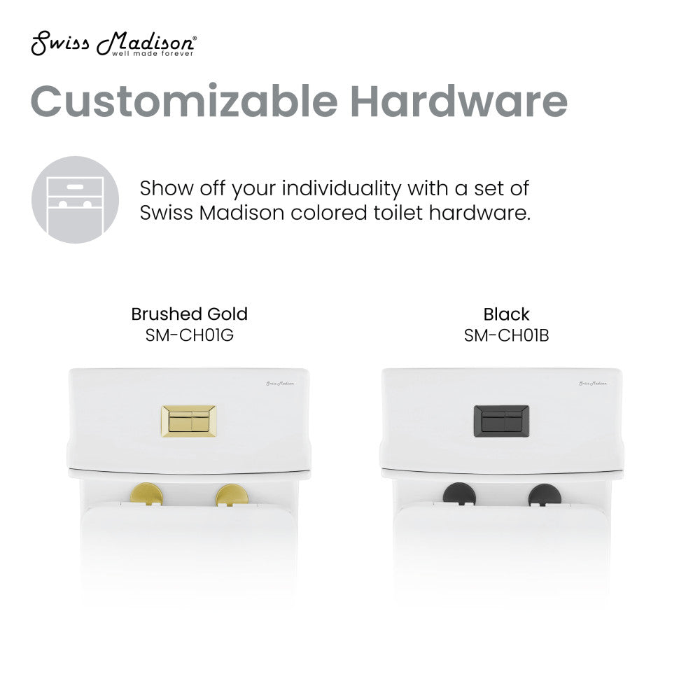 Concorde One Piece Square Toilet Dual Flush, Brushed Gold Hardware 1.1/1.6 gpf