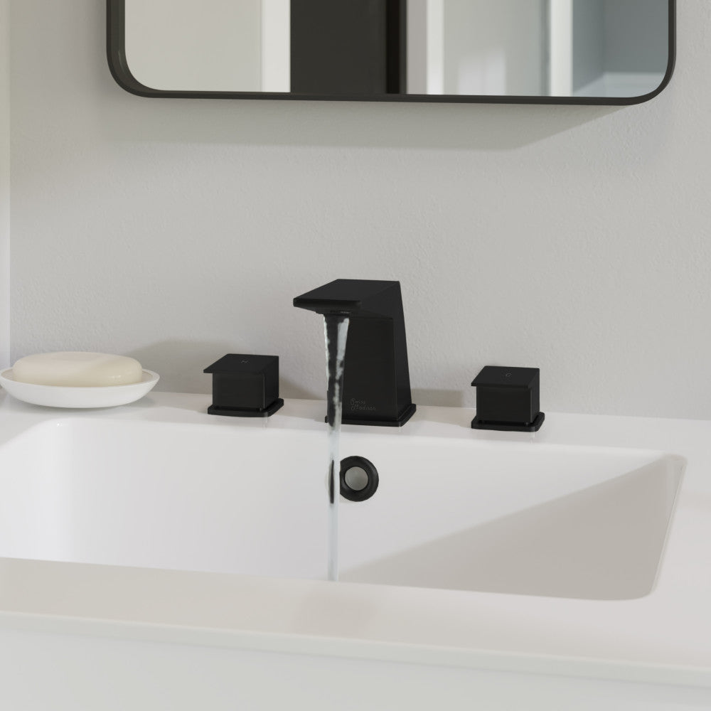 Carre 8 in. Widespread, 2-Handle, Bathroom Faucet in Matte Black