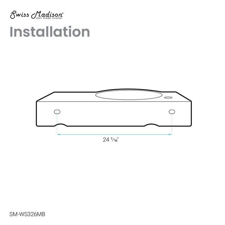 Chateau 30" Left Side Faucet Wall-Mount Bathroom Sink in Matte Black