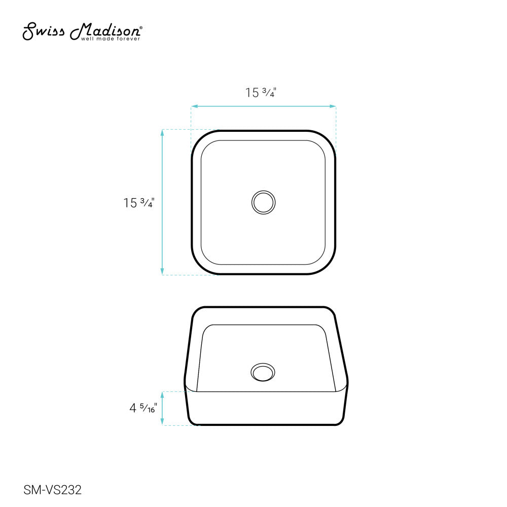 Concorde Ceramic Square Vessel Sink