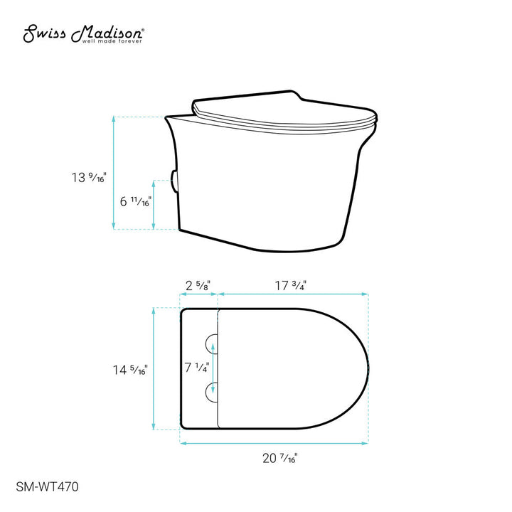 Cascade Wall-Hung Elongated Toilet Bowl