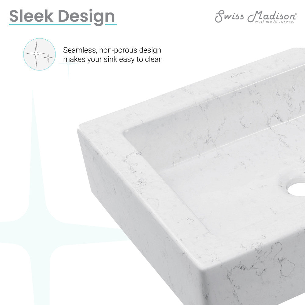 Voltaire 22" Ceramic Vessel Bathroom Sink in Static White