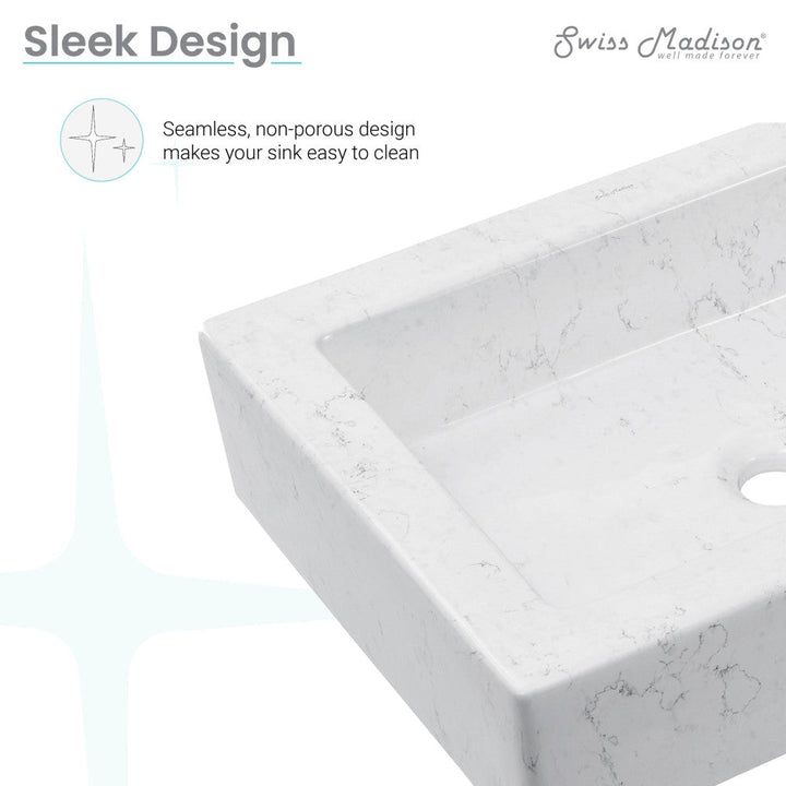 Voltaire 22" Ceramic Vessel Bathroom Sink in Static White