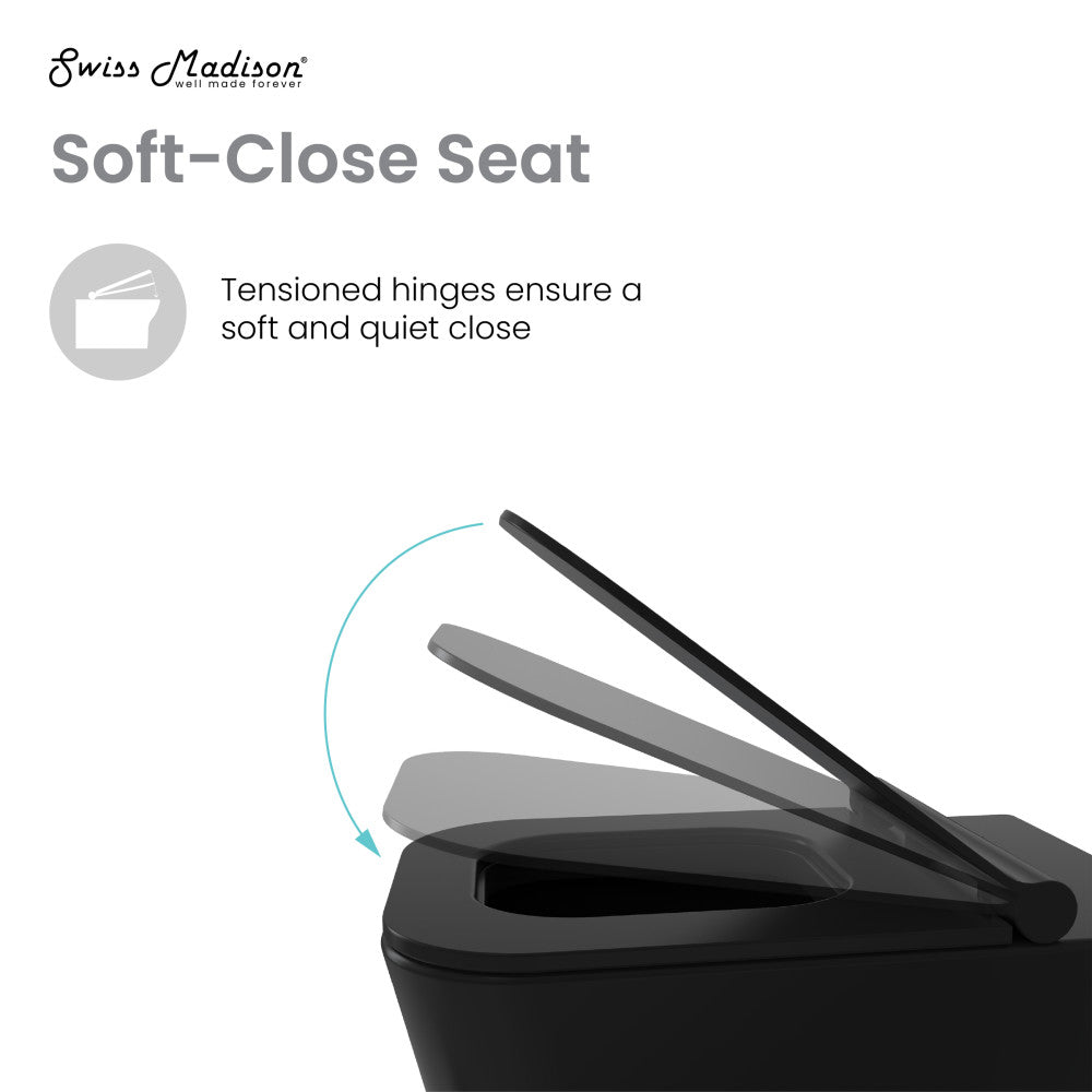 Carre Wall-Hung Elongated Toilet Bowl in Matte Black