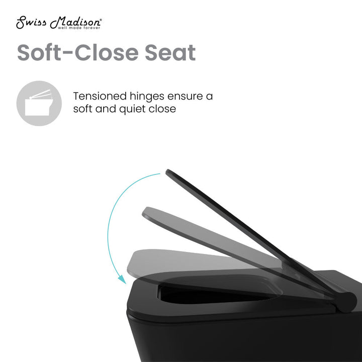 Carre Wall-Hung Elongated Toilet Bowl in Matte Black