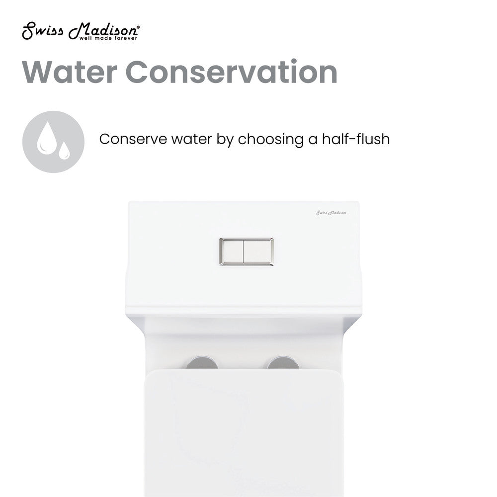 Concorde One Piece Square Toilet Dual Flush 1.1/1.6 gpf in Matte White