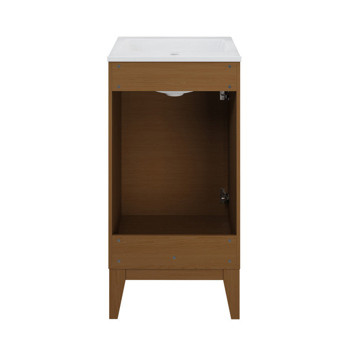 Cascade 18” Bathroom Vanity in Brown Oak