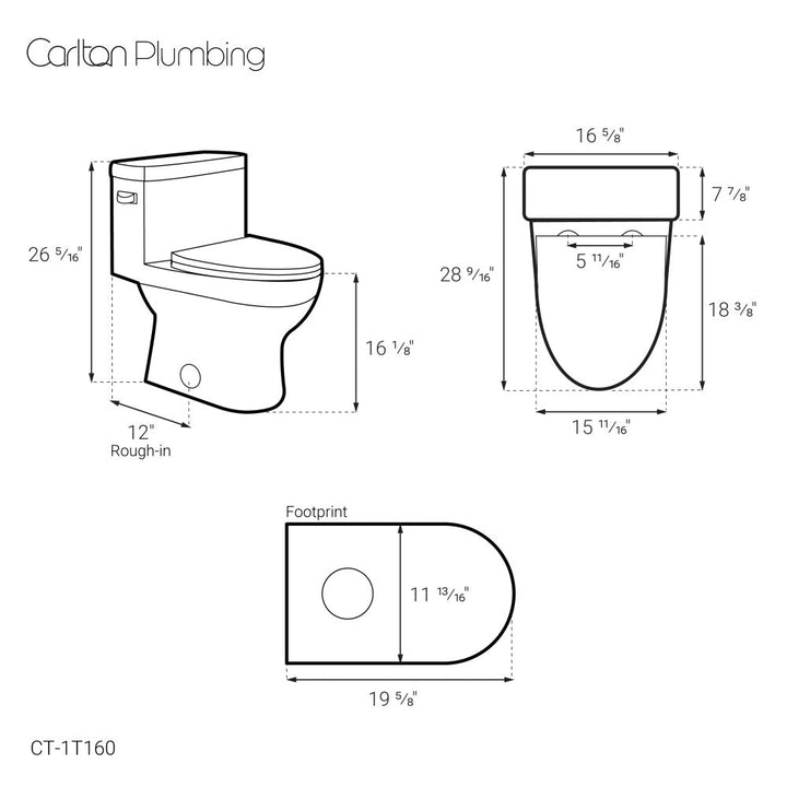 Clichy One-Piece Elongated Toilet Side Flush 1.28 gpf