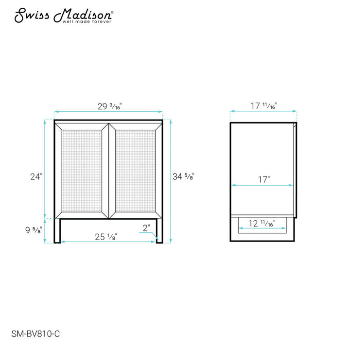 Arles 30 Single, Bathroom Vanity in Honey Cabinet