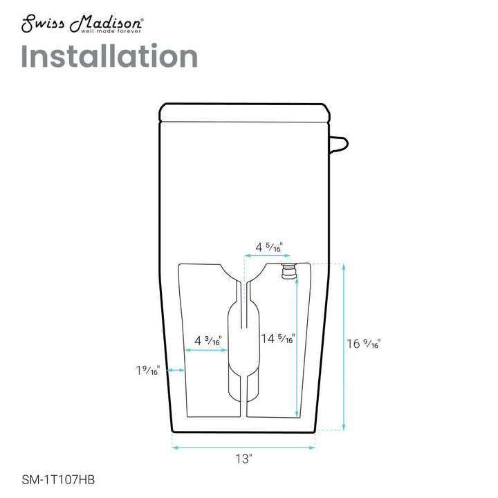 Concorde One-Piece Square Toilet Side Flush, Black Hardware 1.28 gpf
