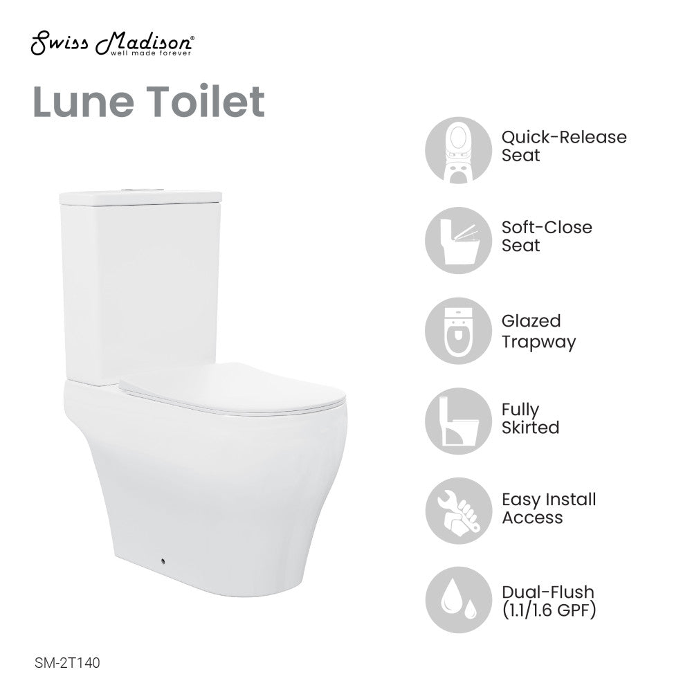 Lune Two-Piece Elongated Toilet Dual-Flush 1.1/1.6 gpf