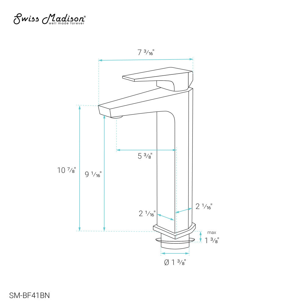 Voltaire Single Hole, Single-Handle, High Arc Bathroom Faucet in Brushed Nickel