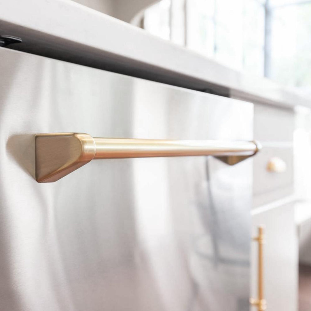 ZLINE 24" Monument Series Top Touch Control Dishwasher in Stainless Steel with Champagne Bronze Handle