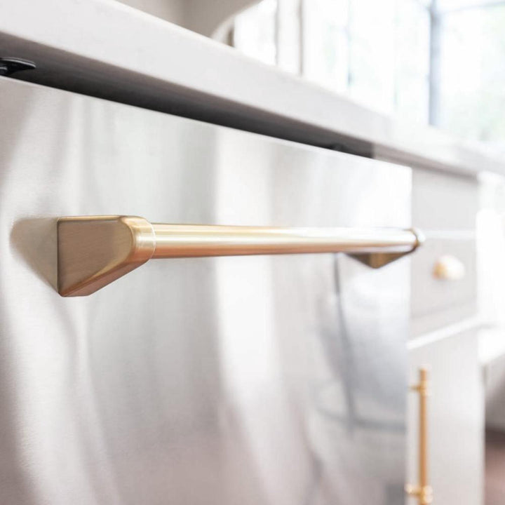 ZLINE 24" Monument Series Top Touch Control Dishwasher in Stainless Steel with Champagne Bronze Handle