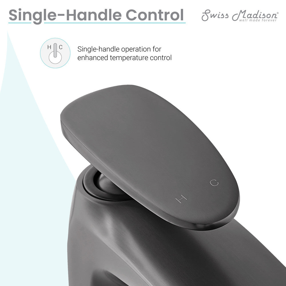 Sublime Single Hole, Single-Handle, Bathroom Faucet in Gunmetal Grey