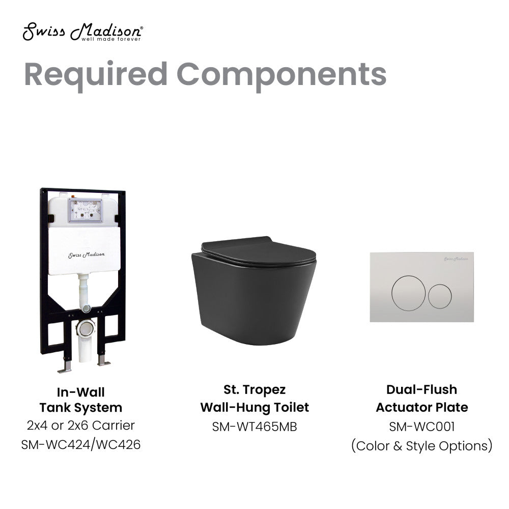 Calice Wall-Hung Round Toilet Bowl in Matte Black