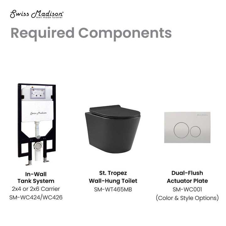 Calice Wall-Hung Round Toilet Bowl in Matte Black