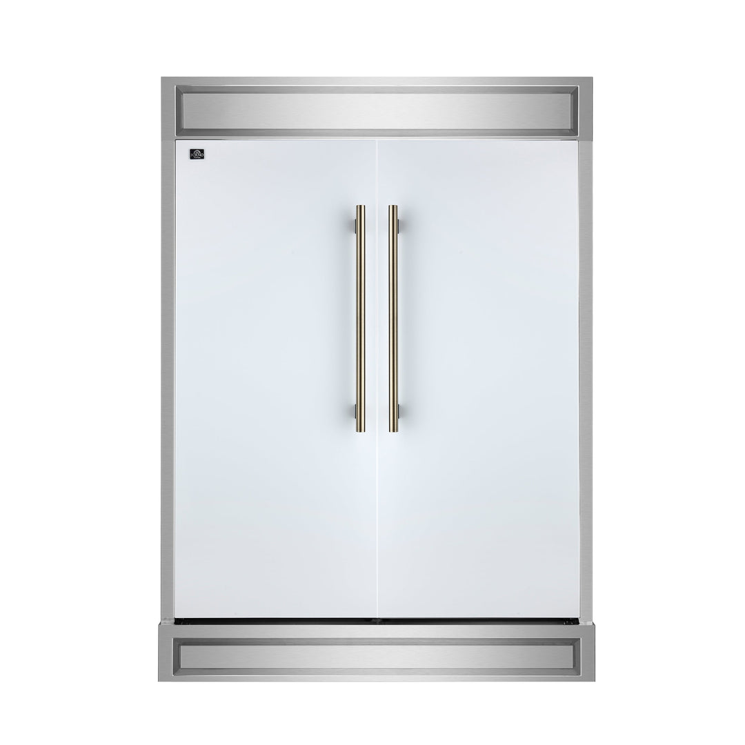 Forno Maderno 2-28-Inch Wide Convertible Refrigerator/Freezer in White, Decorative Trim, 27.2 cu.ft, 84-Inch High, ENERGY STAR Certified