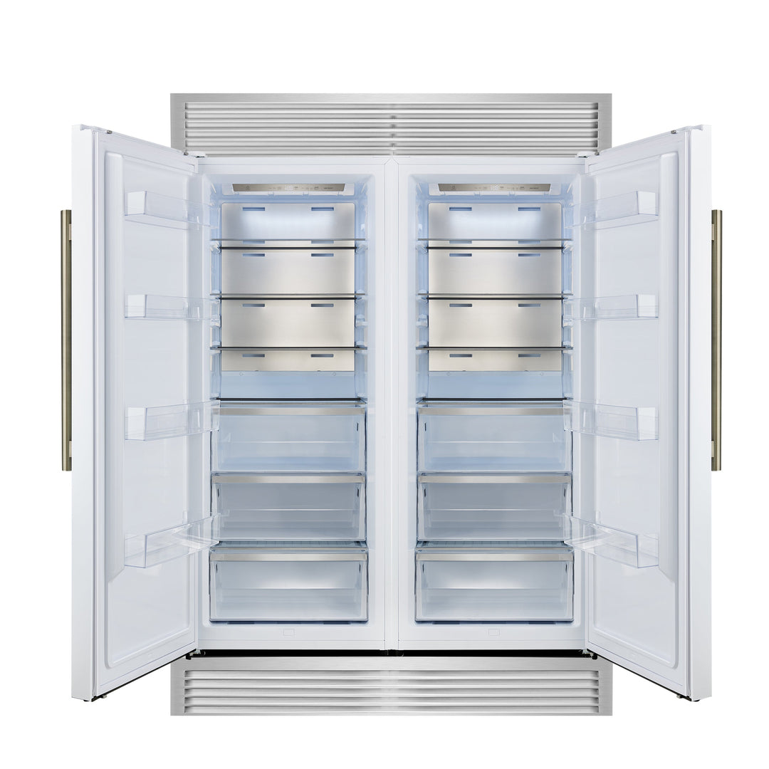 Forno Maderno 2-28-Inch Wide Convertible Refrigerator/Freezer in White, Decorative Trim, 27.2 cu.ft, 84-Inch High, ENERGY STAR Certified