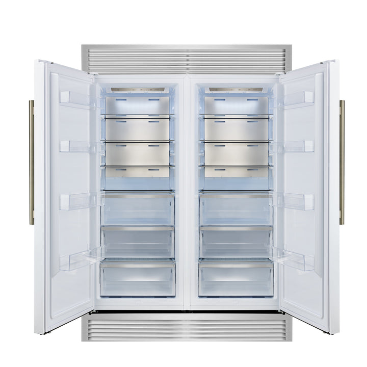 Forno Maderno 2-28-Inch Wide Convertible Refrigerator/Freezer in White, Decorative Trim, 27.2 cu.ft, 84-Inch High, ENERGY STAR Certified
