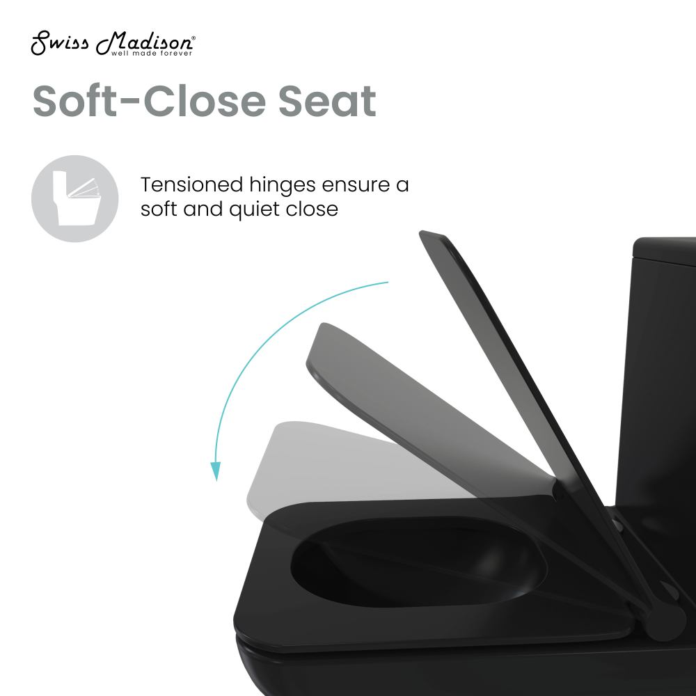 Concorde One-Piece Square Left Side Flush Handle Toilet 1.28 gpf in Matte Black