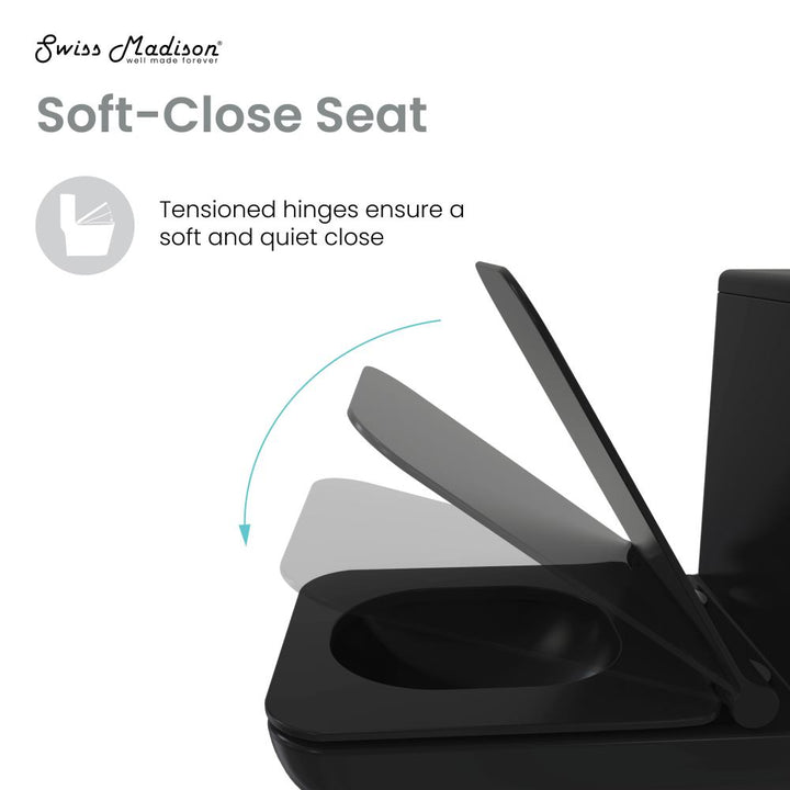 Concorde One-Piece Square Left Side Flush Handle Toilet 1.28 gpf in Matte Black