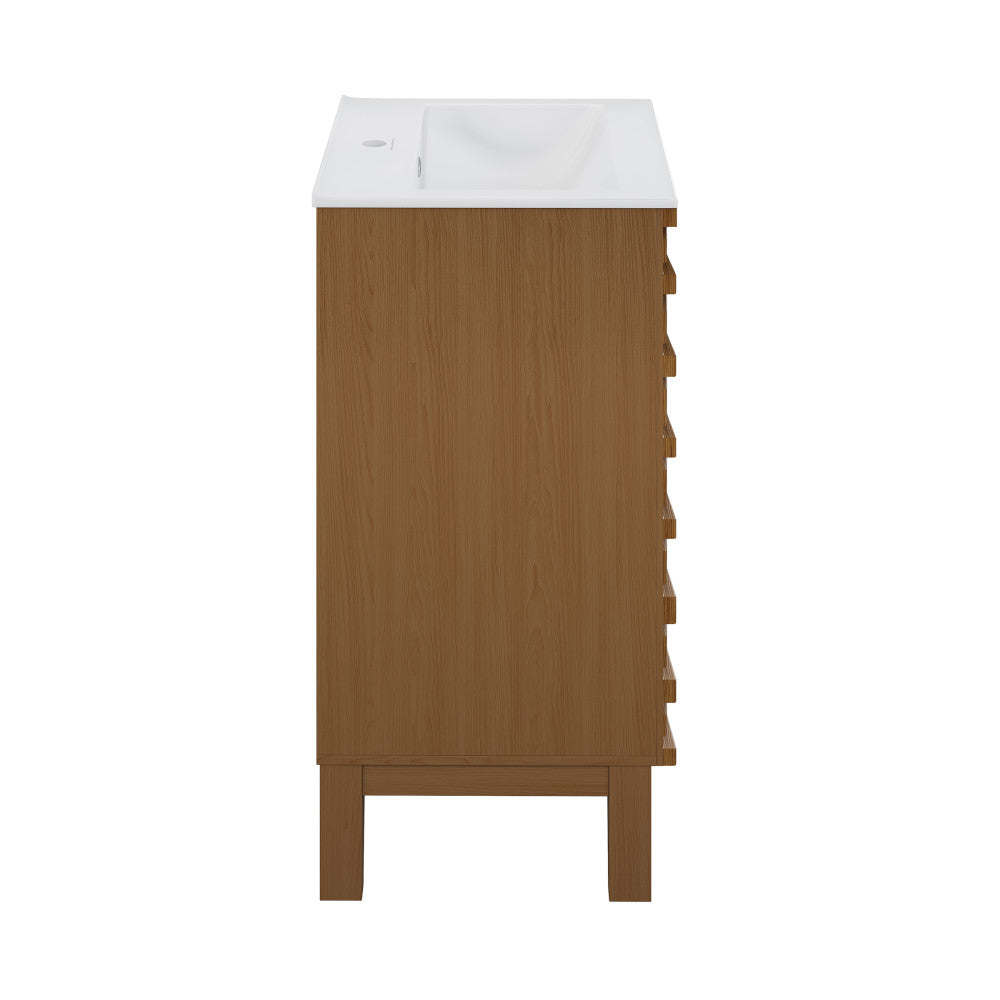 Cascade 18” Bathroom Vanity in Brown Oak