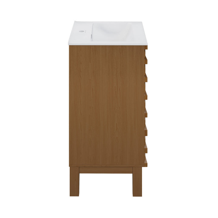 Cascade 18” Bathroom Vanity in Brown Oak