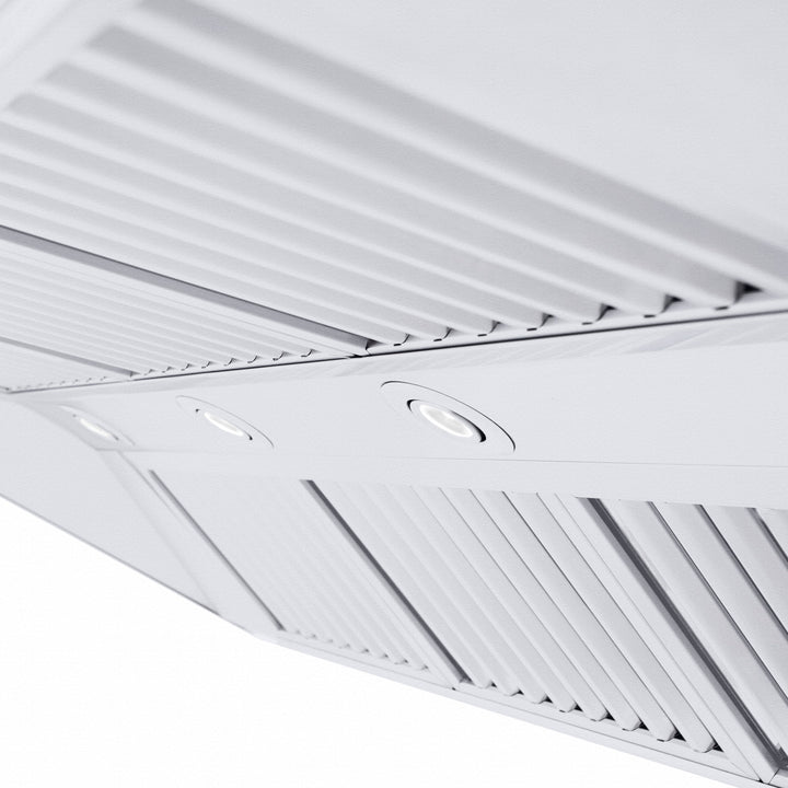 ZLINE 48" Professional Ducted Wall Mount Range Hood in Stainless Steel with Crown Molding (667CRN-48)