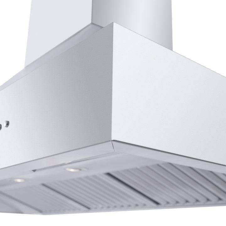 ZLINE 48" Professional Ducted Wall Mount Range Hood in Stainless Steel with Crown Molding (667CRN-48)