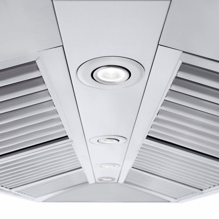ZLINE 48" Professional Ducted Wall Mount Range Hood in Stainless Steel with Crown Molding (667CRN-48)