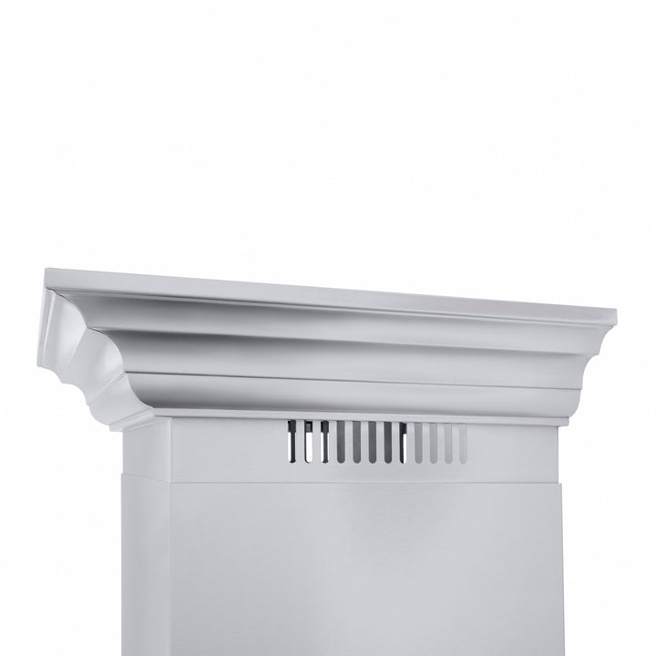 ZLINE 48" Professional Ducted Wall Mount Range Hood in Stainless Steel with Crown Molding (667CRN-48)