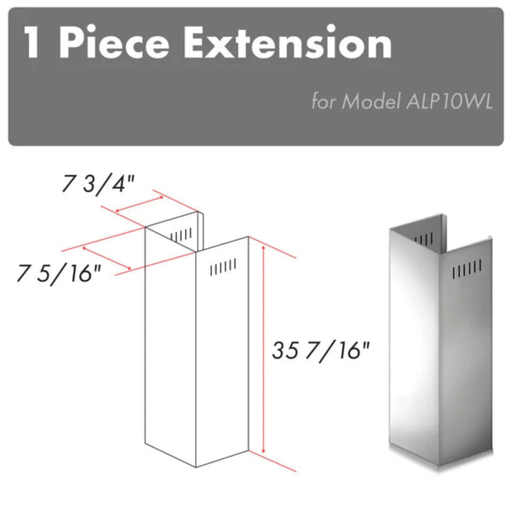 ZLINE 1-Piece 36" Chimney Extension for 9 ft. to 10 ft. Ceilings (Model 1PCEXT-ALP10WL)