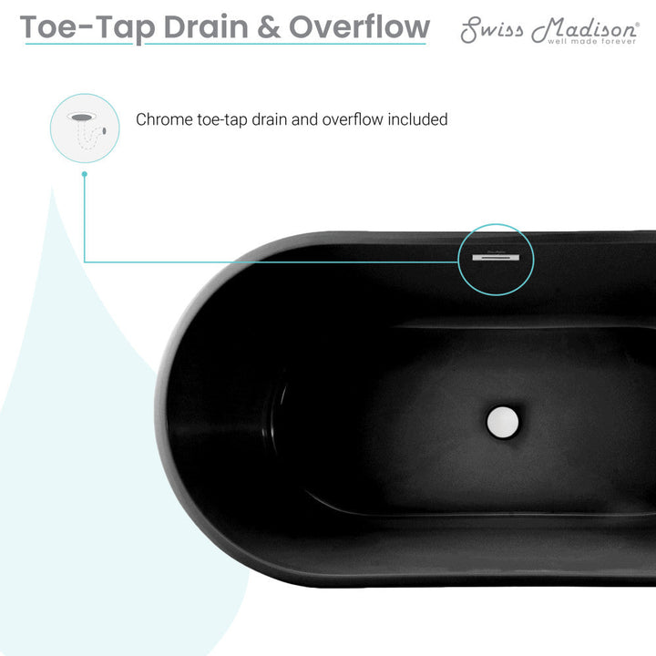 Claire 60" Freestanding Bathtub in Matte Black