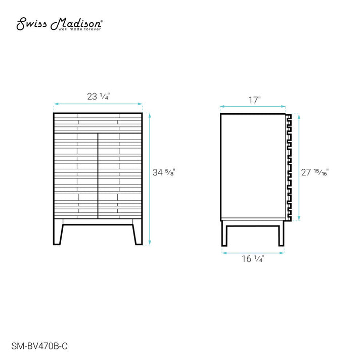 Cascade 24" Bathroom Vanity in Black Cabinet Only