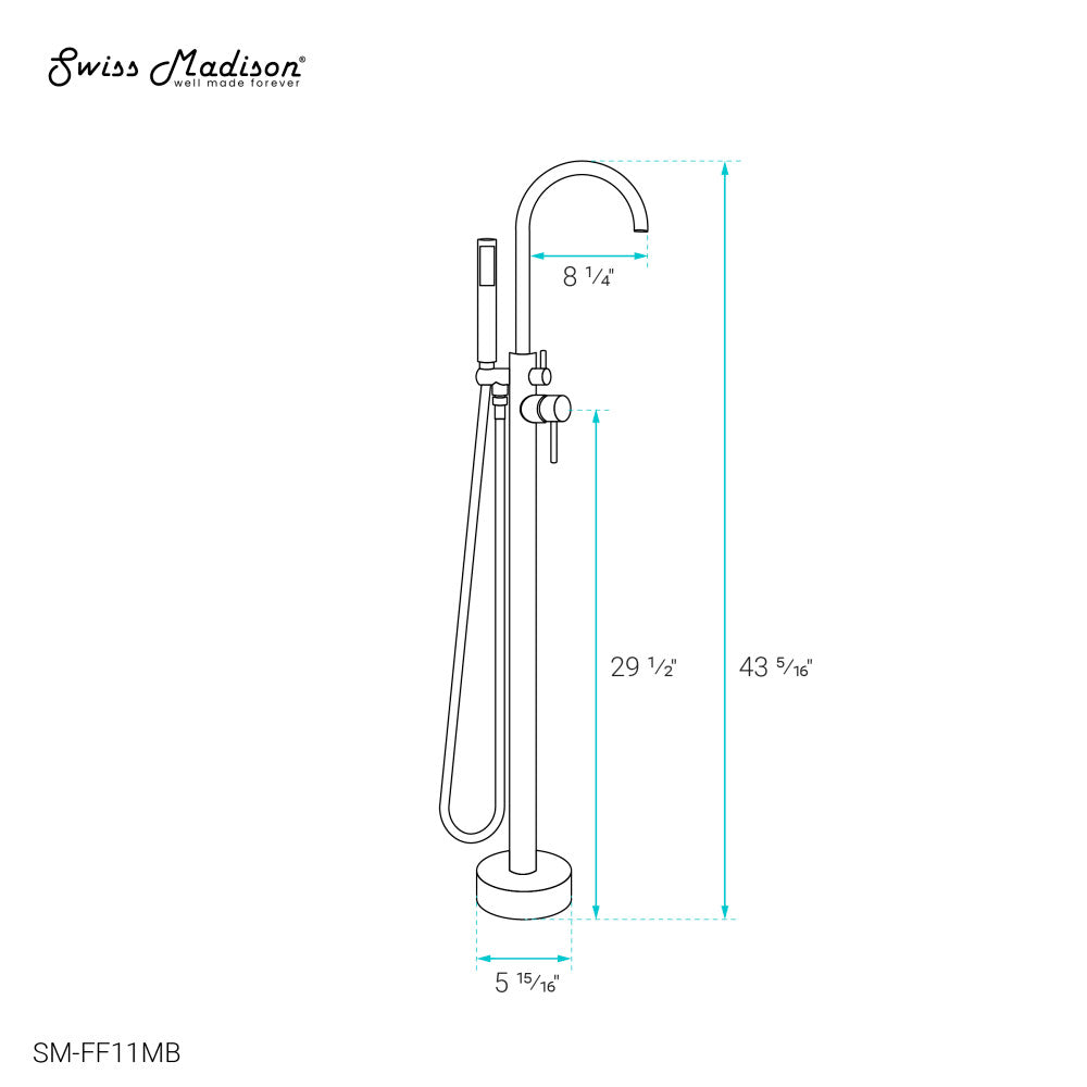 Ivy Freestanding Bathtub Faucet in Matte Black