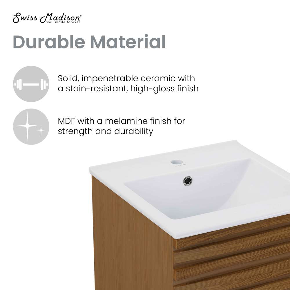 Cascade 18” Bathroom Vanity in Brown Oak