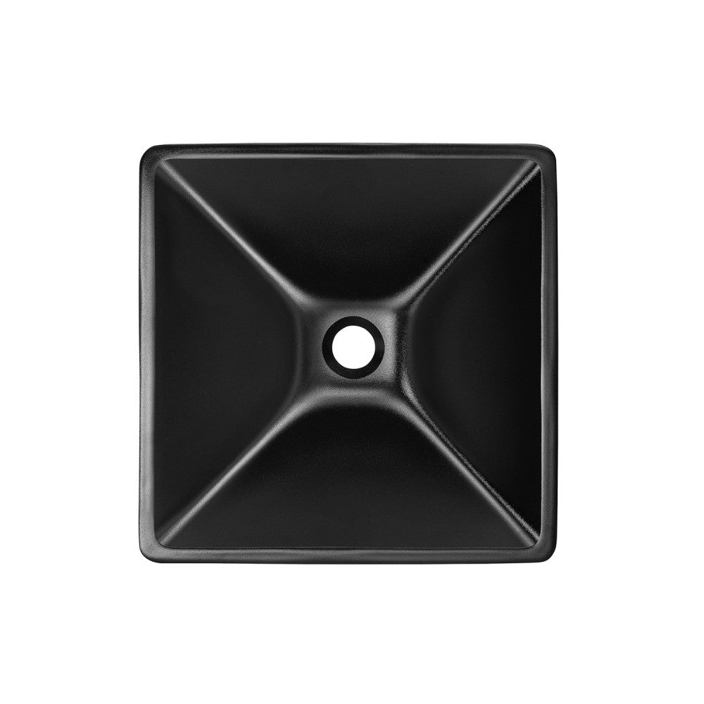 Claire 15.5" Glass Vessel Sink, Black