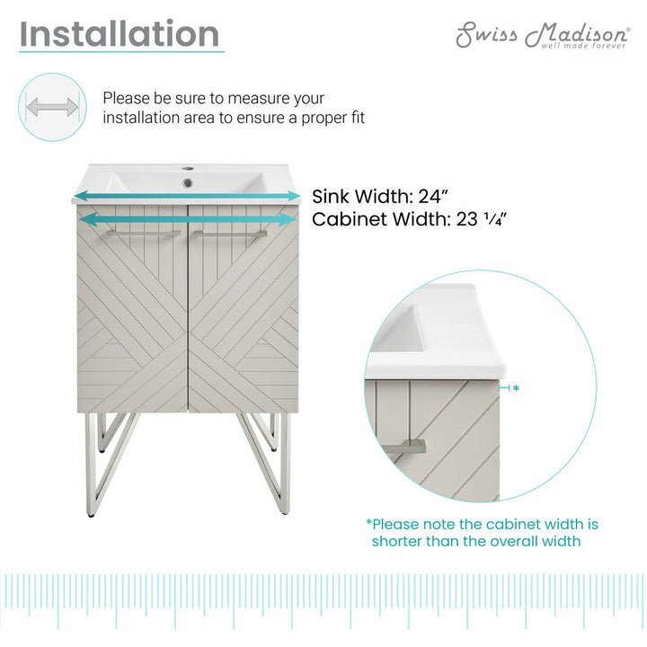 Annecy 24" Bathroom Vanity in Mayhem Greige