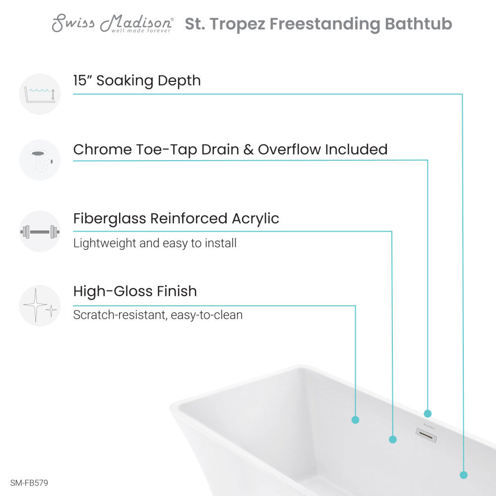 St. Tropez 67" Freestanding Bathtub