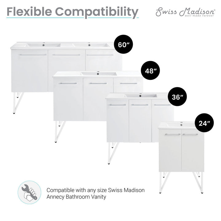 Annecy Vanity Legs Matte White