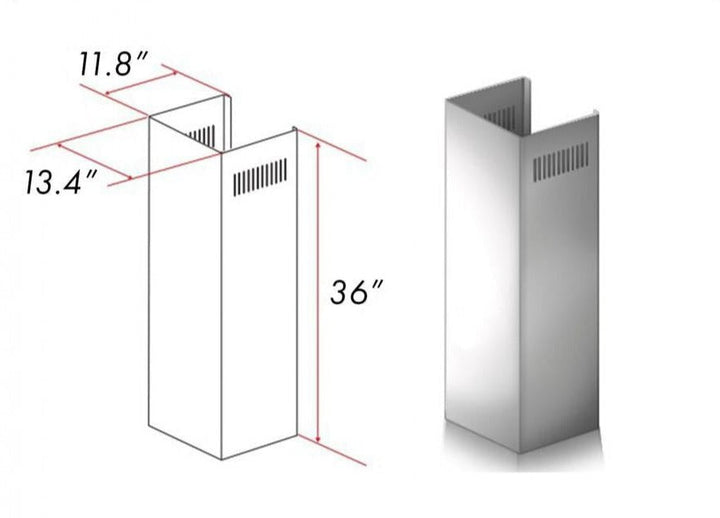 ZLINE 1 Piece Outdoor Chimney Extension for 10ft Ceilings (1PCEXT-667/697-304)